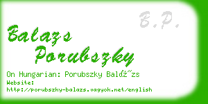 balazs porubszky business card